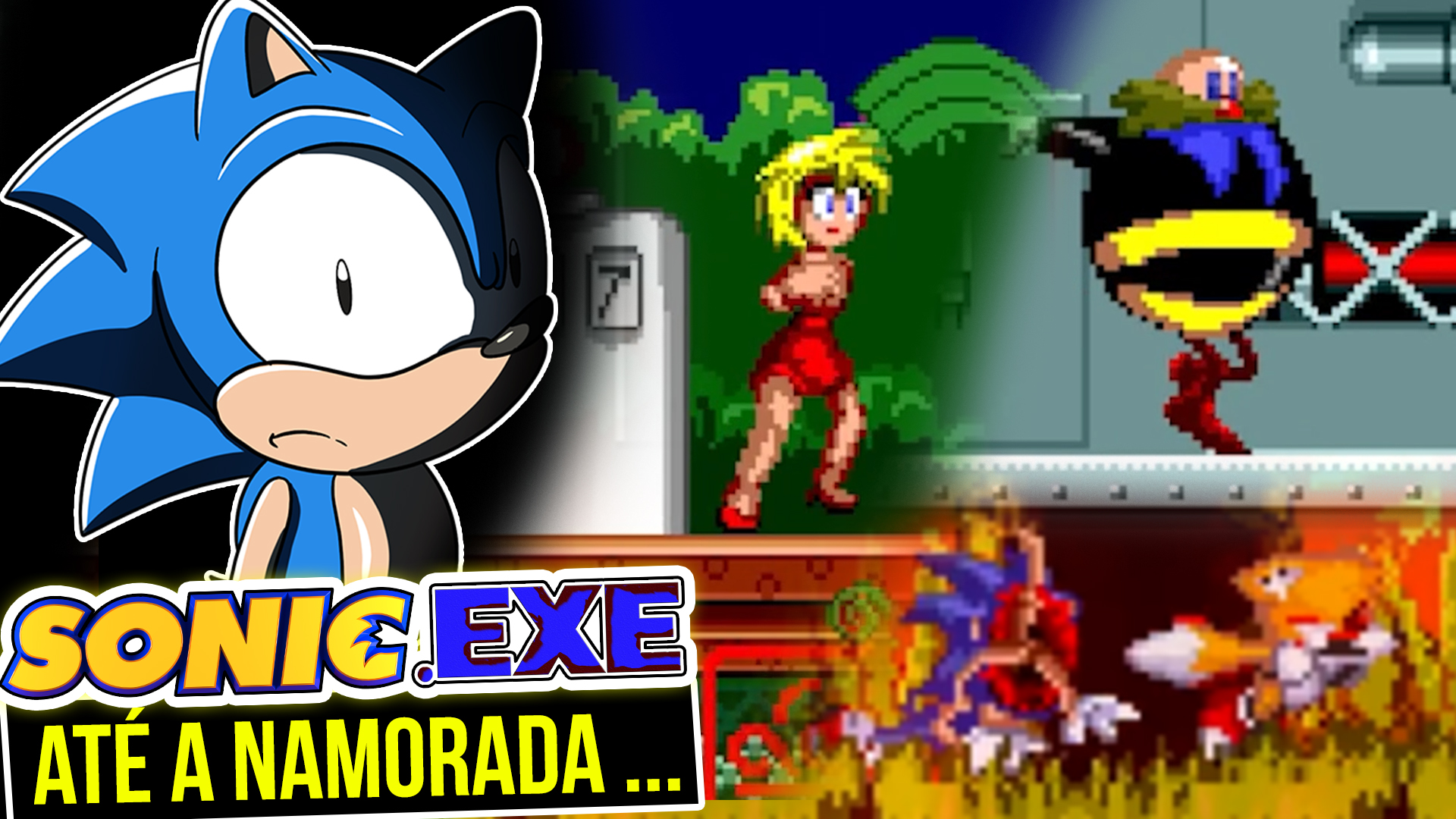 3 JOGOS do SONIC.exe PIRADOS em 1 video 